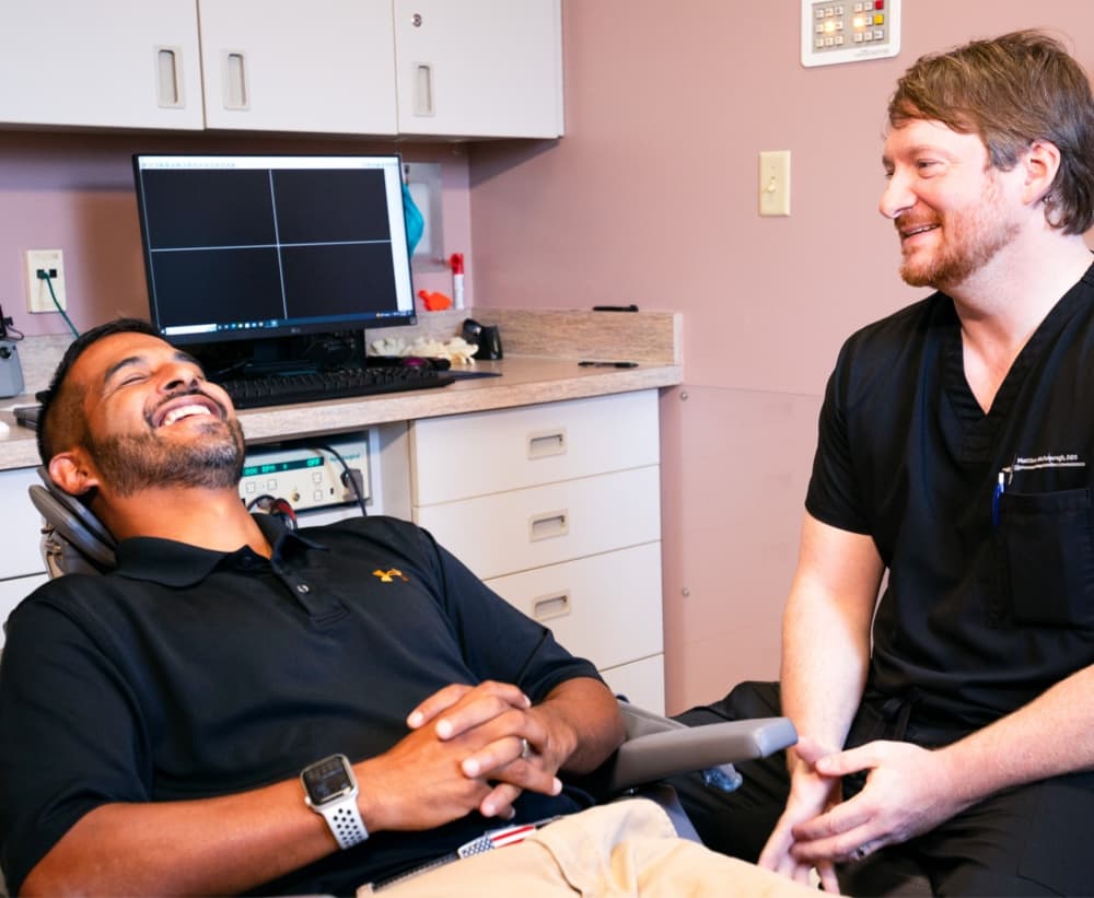 patient smiling during visit